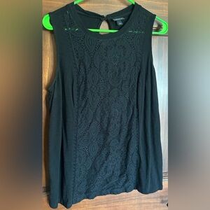 Torrid Black Lace Front Sleeveless Blouse